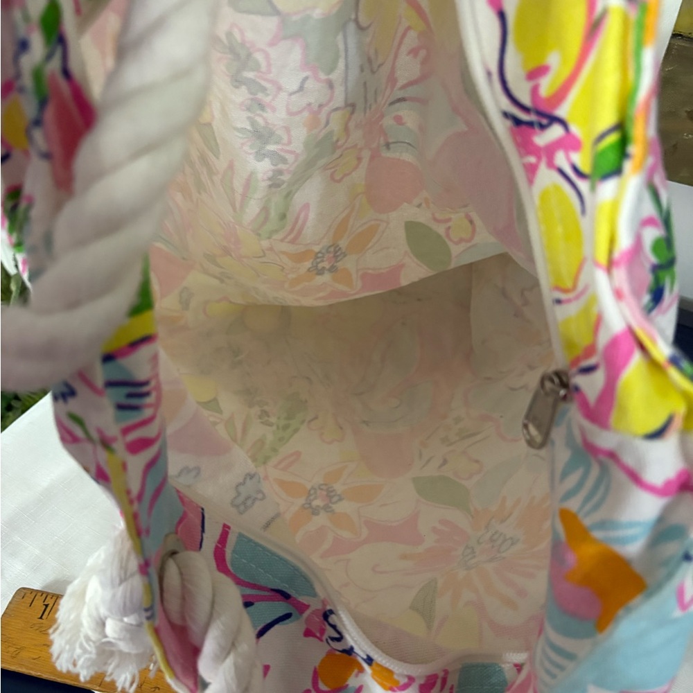 Floral Tote Bag with Rope Handles - Picture 4 of 6